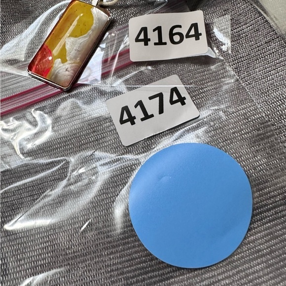 Pendant Necklace Artisan Unique OOAK Handmade Hand painted 2x1 Rectangle 4174 B - Picture 3 of 8